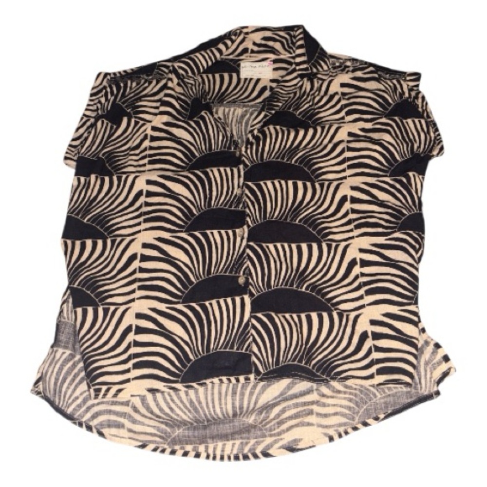 We The Free Black and Cream Patterned button up xs Shirt